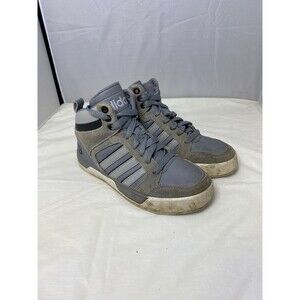 ADIDAS AW5425 Boys Gray Black White High Top Sneakers Junior Size 2.5